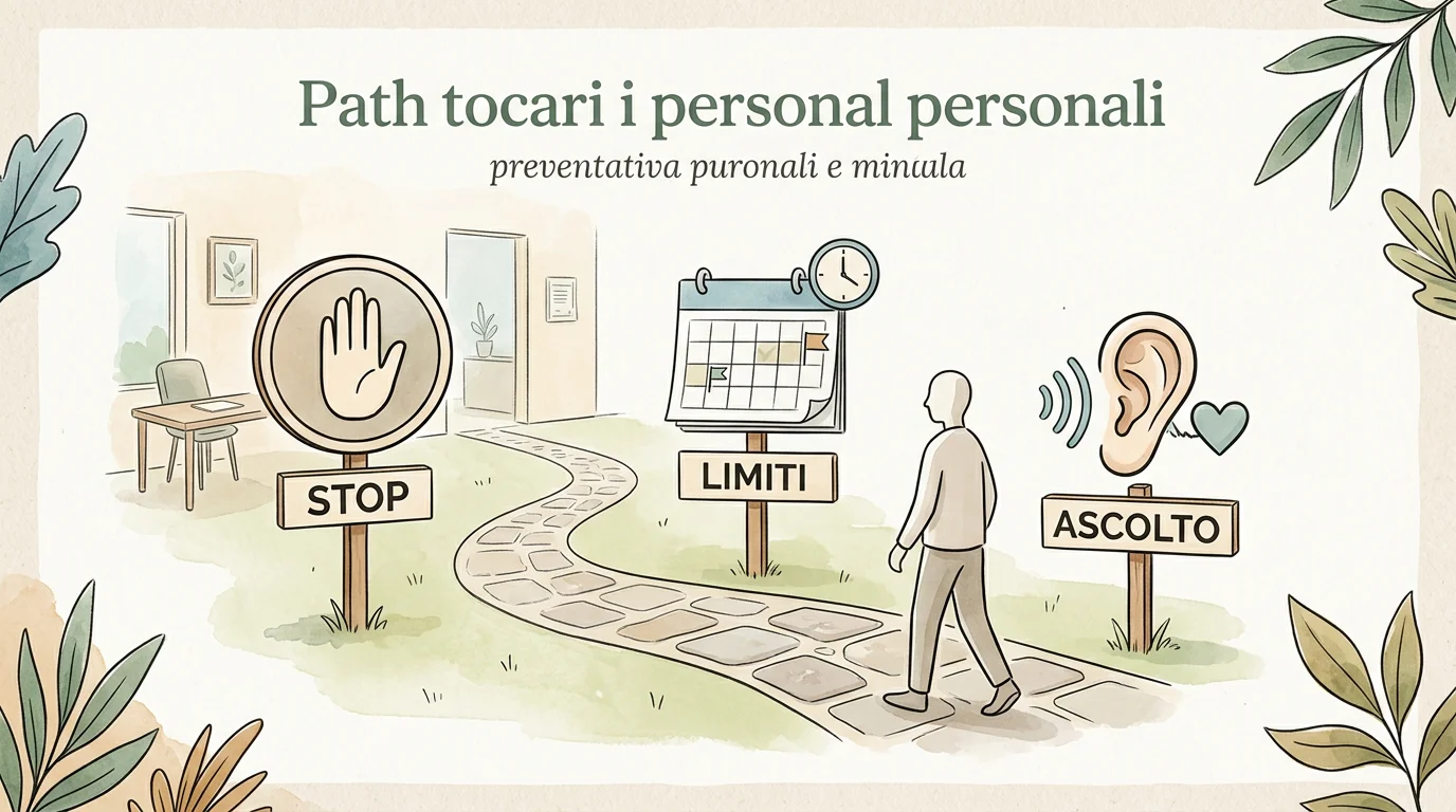 Percorso di protezione con calendario, segnali di stop e icona di ascolto
